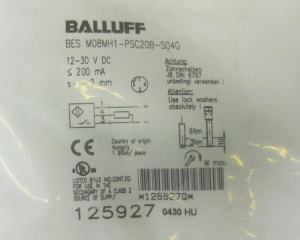 Balluff BES M08MH1-PSC20B-S04G Proximity Switch - Duotek Surplus Machinery