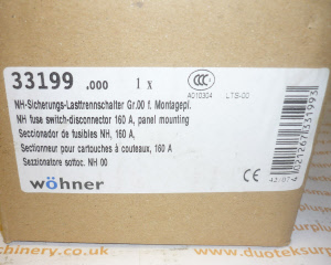 Wohner 33199 NH00 Fuseholder - Duotek Surplus Machinery